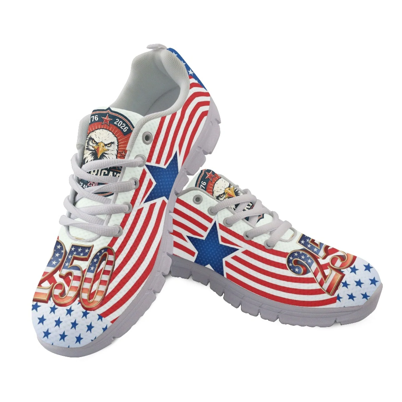 Coloranimal Patriotic Eagle Lightweight Athletic Tennis Shoe for Men Mesh & EVA Sole Sports Tennis Shoes New Design