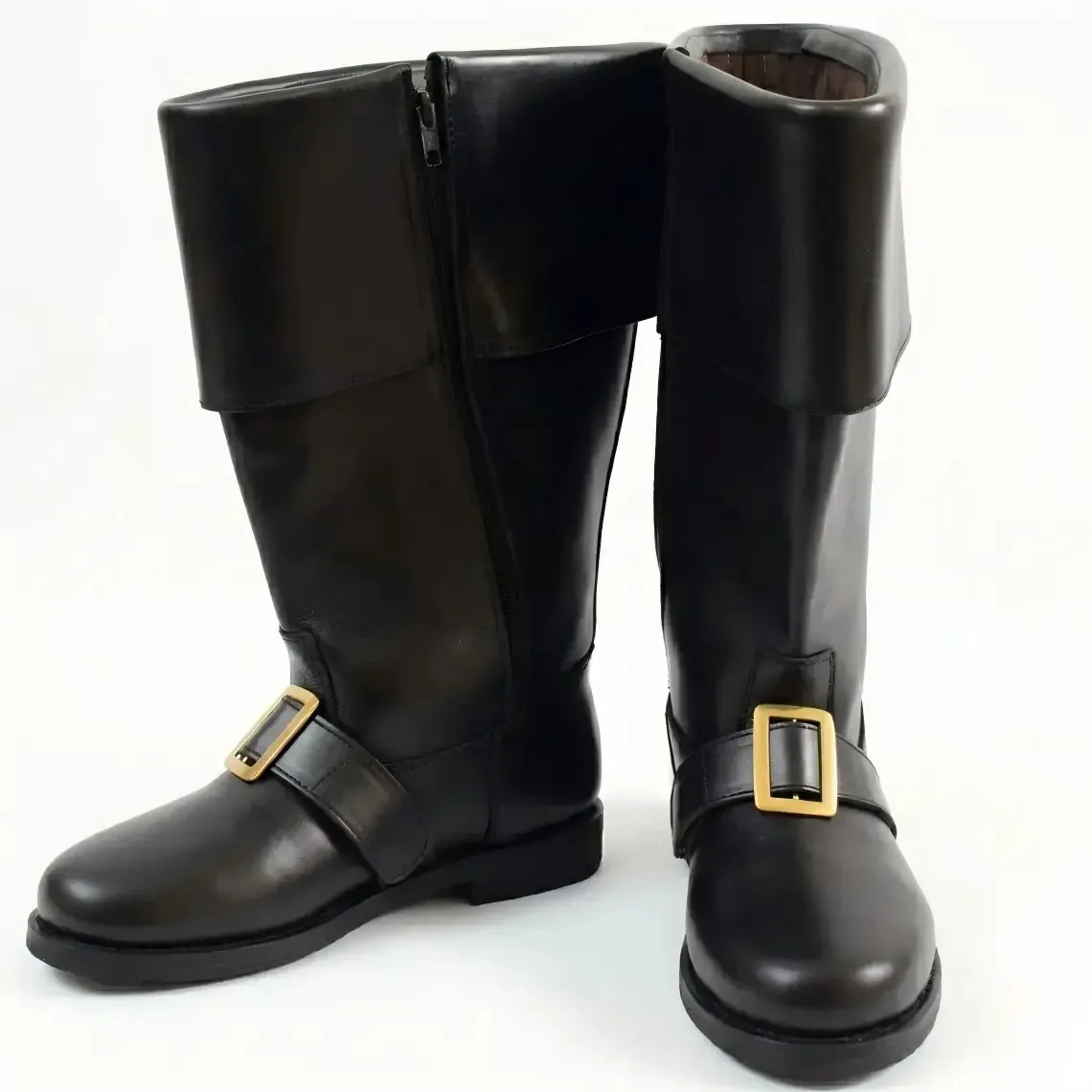 Weihnachtsmann-Kostümstiefel aus Kunstleder, kniehohe Stiefel mit Umschlag, für Feiertagspartys, Rollenspiele, Karneval, Bühnenauftritte, Schuhe – Detail 7