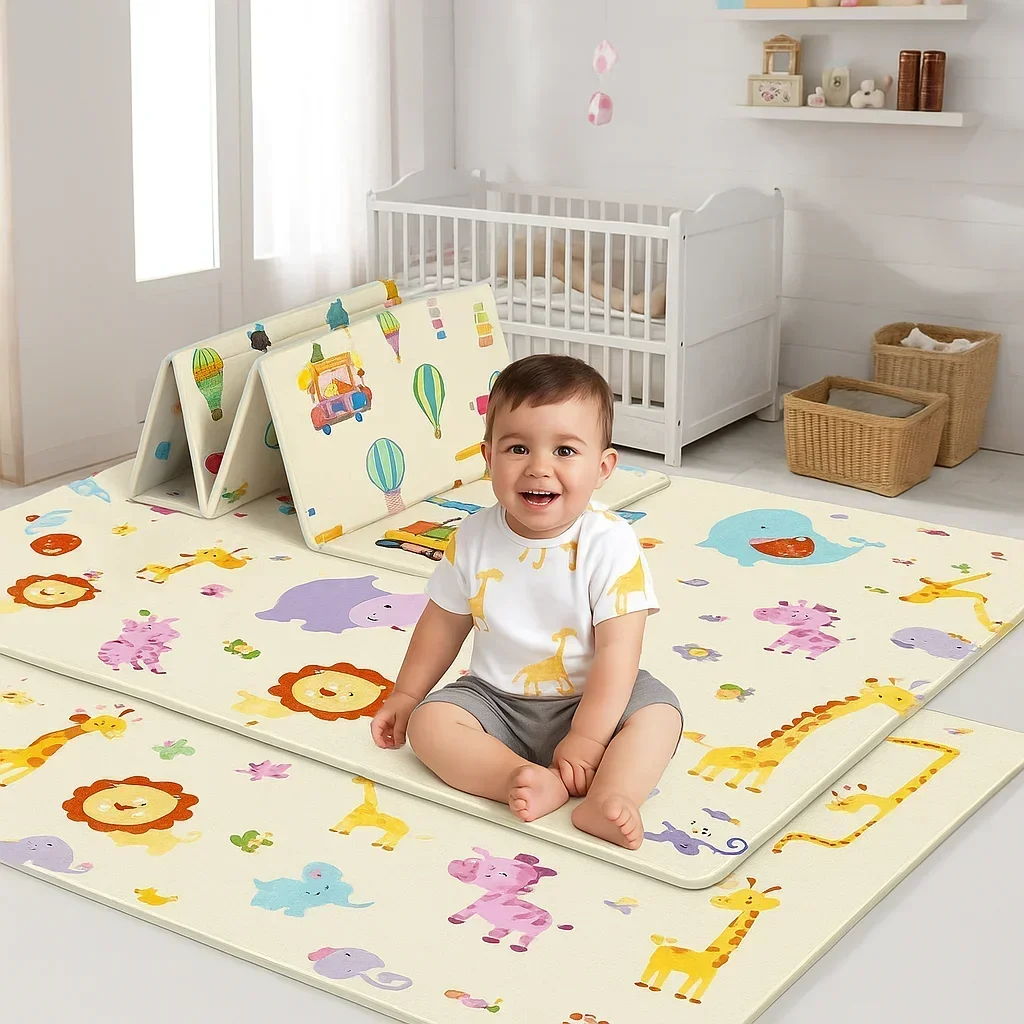 Non Toxic Foldable Baby Play Mat Educational Children's Room Carpet Non Slip and Anti Fall Floor Children's Activity Toys