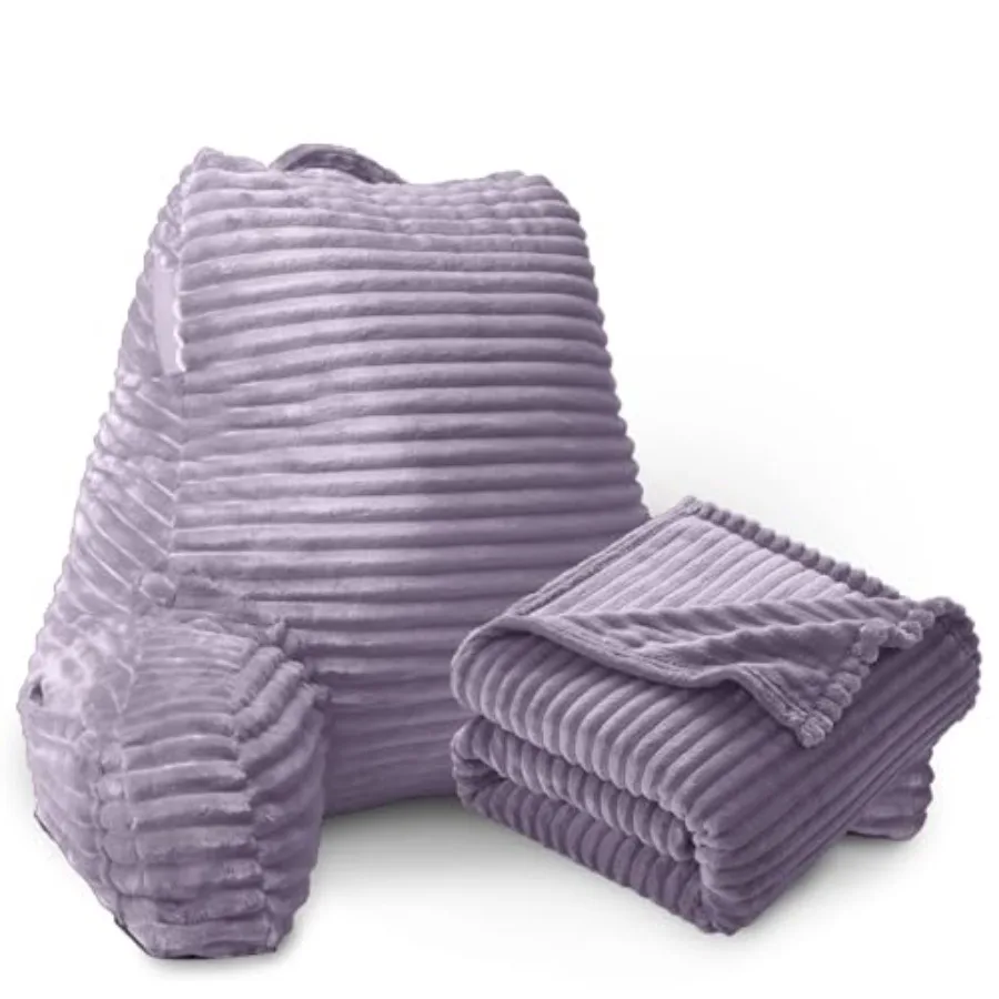 

Подушка ReadinPillow с эффектом памяти, изготавливаемая по технологии Wi-Edded, для сидения в постели, с подходящим пледом и удобным портом для подключения для взрослых и подростков.