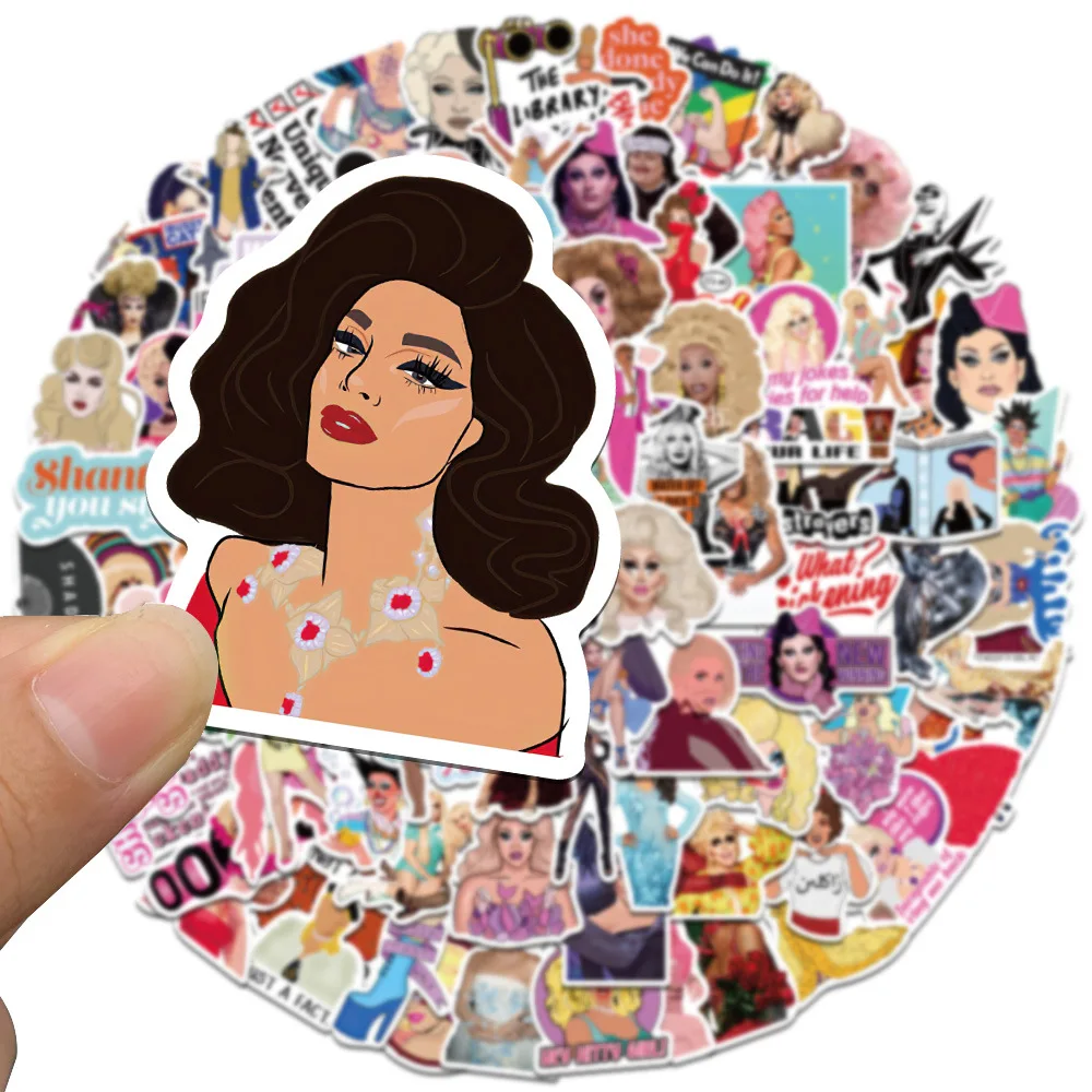 100PCS RuPauls Drag Race Stickers DIY Travel Guitar Phone Laptop Cool Waterproof Graffiti Decal Sticker