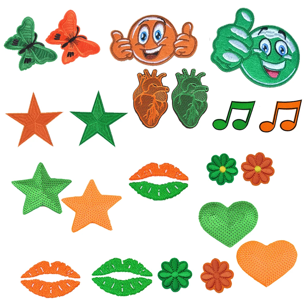 Carnival Green And Orange Embleem for Clothing Iron on Embroidered Sew Applique Tilburg Patch 013 Patches