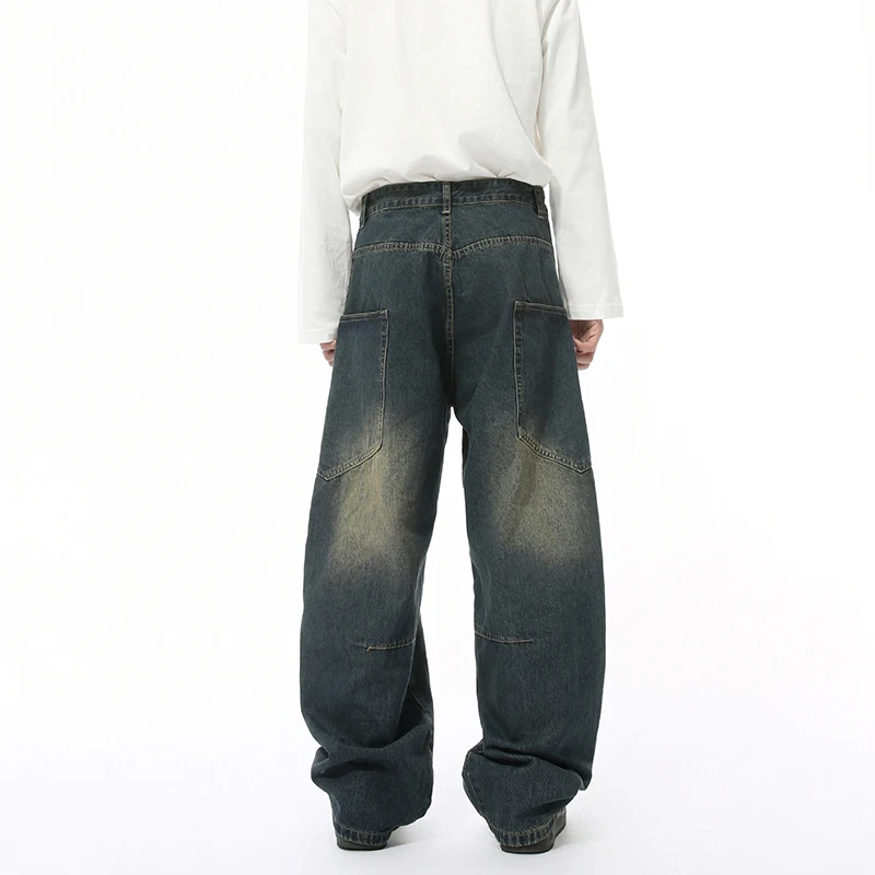 LUZHEN Stylish Wornout Casual Original Male Wide Leg Denim Pants 2024 Four Seasons New Korean Edition Curved Knife Jeans LZ8294