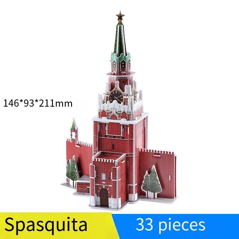 

Hot Sale Kids' DIY 3D Puzzle World Famous Architecture Model Set - Italian Greek Yurt Structures Educational Plug-in Toy Gift