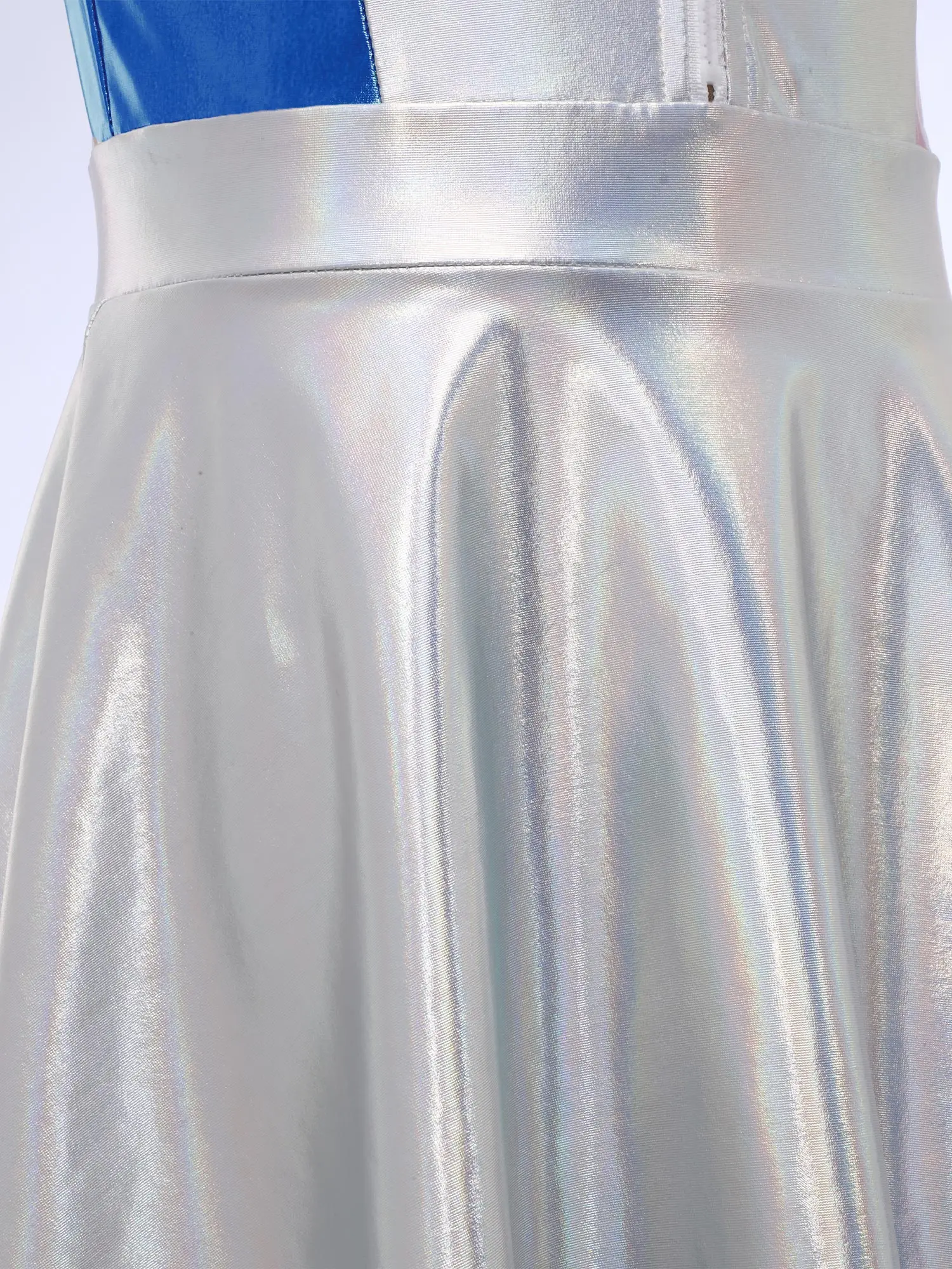 Costume da spettacolo cosplay per ragazze, metallizzato lucido, spazio esterno, carino, alieno, festa a tema di Halloween, robot, galassia, guerriero