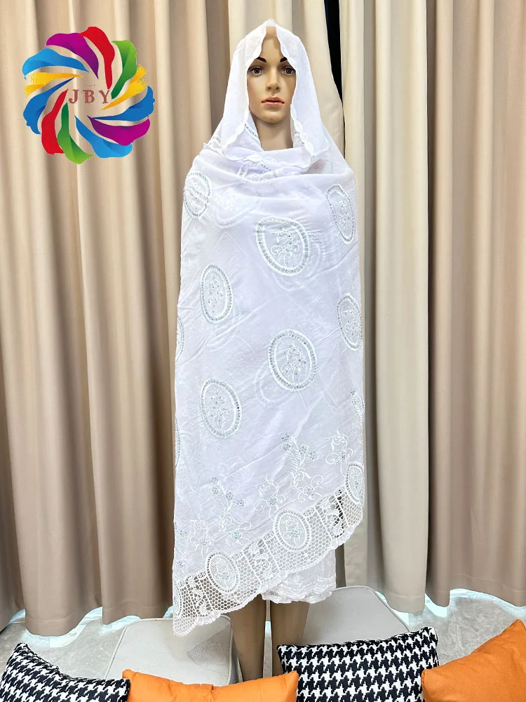 Luxury Scarf High Quality 100% Cotton Dubai African Women Islamic Scarf LOVE pattern Embroidery Chemical Lace Scarf  manycolor