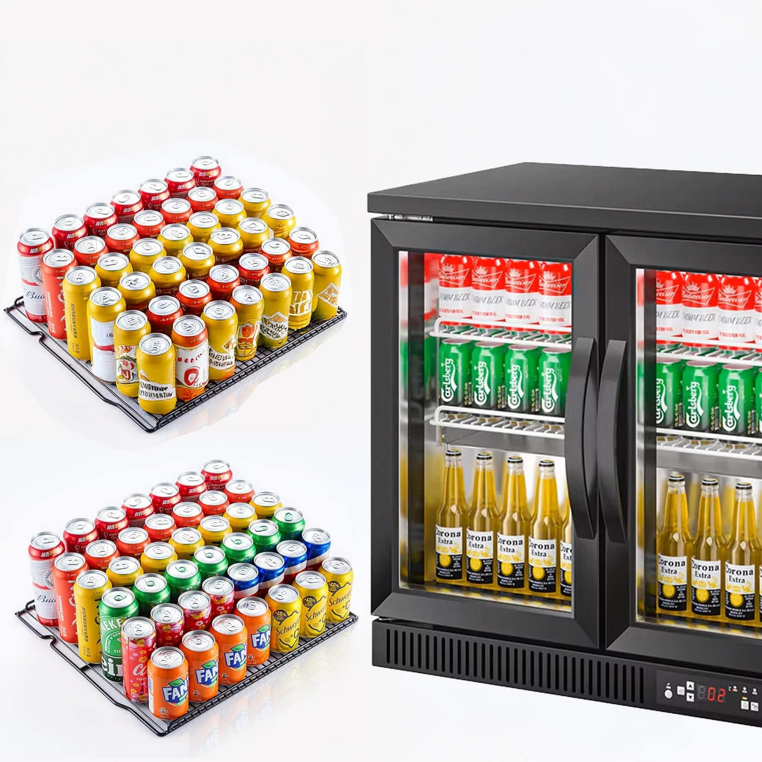 Wine Beer Cooler Fridge - 1/2/3/4-deurs bierkoelkast, drankenkoeler, wijnkoeler, sapdispenser, achterbar
