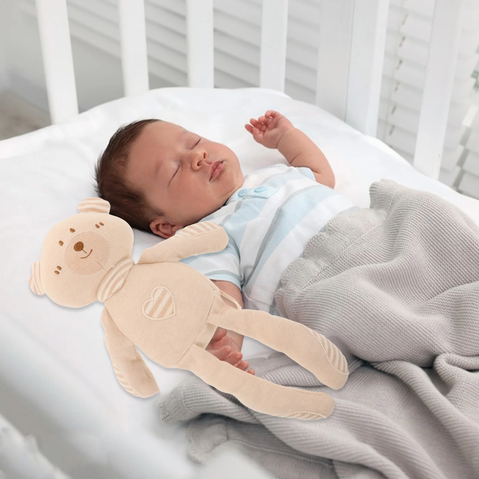 قطن عضوي لنوم الطفل، حيوان مهدئ طويل لحديثي الولادة والأطفال الصغار، رفيق أمان محبوب، سهل الغسل، ناعم