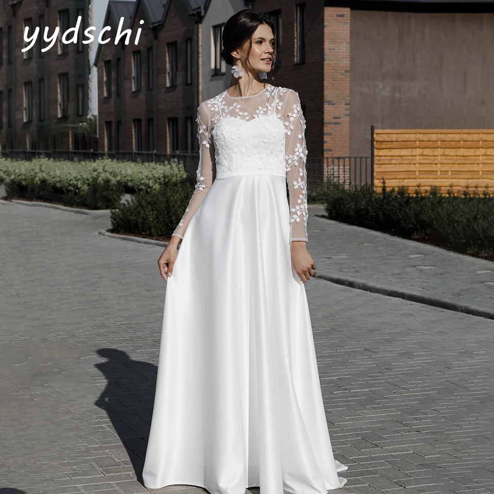 Customized Straps New Wedding Dresses White Vintage Custom 2024 V-Neck Fashion Simple Bridal Gowns Formal Prom Dress For Korean