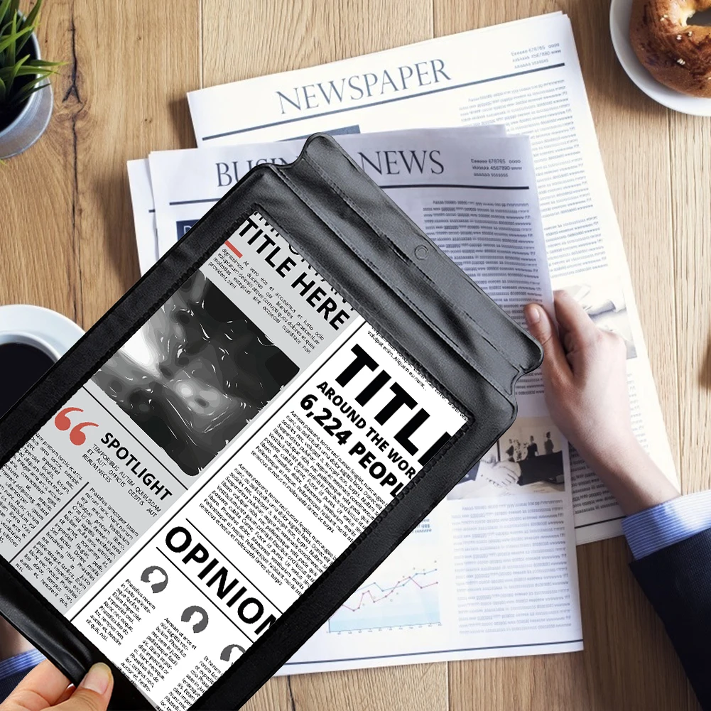 แว่นขยายแบบมือถือ พับได้ ขยาย 3 เท่า ขนาด A4 ขยายเต็มหน้า สำหรับผู้สูงอายุ อ่านหนังสือและหนังสือพิมพ์