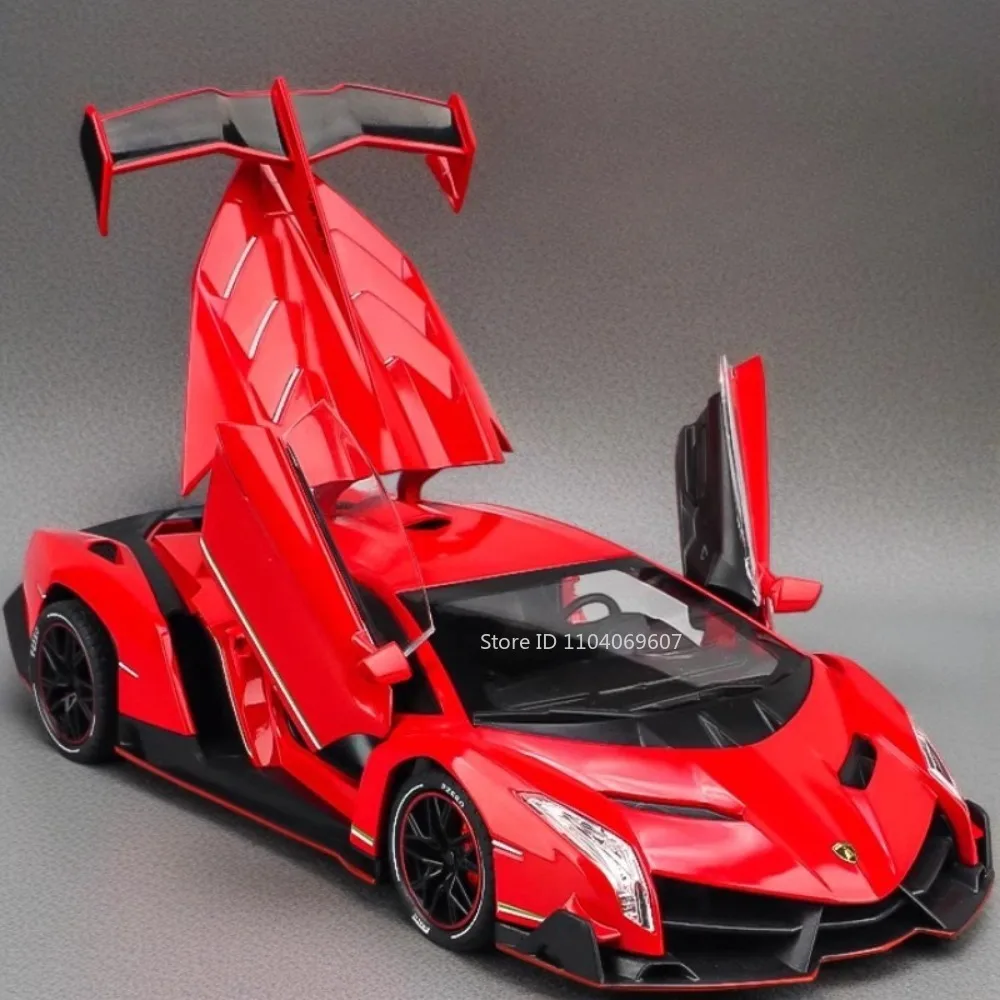 1:24 Skala Veneno Sportowy model samochodu Zabawka Metalowe odlewane drzwi Otwarte Amortyzacja Wstrząsów Światło Dźwięk Modele pojazdów Kolekcja Prezenty