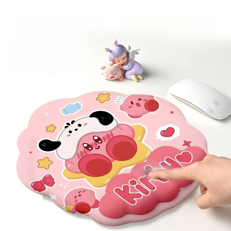 

Kawaii Kirby Mouse Pad Wrist Rest Gaming Keyboard Mouse Pads Keyboard Soft Silicone Hand Rest Wrist Support Hand Pillow Mousepad