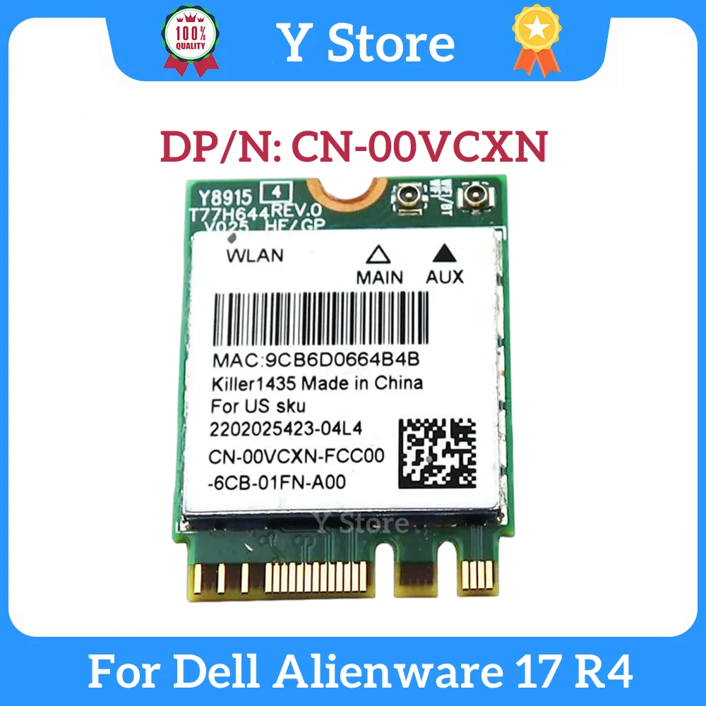 Y Store FOR Dell Alienware 17 R4 Wireless 802.11ac Card 0VCXN 00VCXN CN-00VCXN WLAN Killer 1435 M.2 Tested Fast Ship