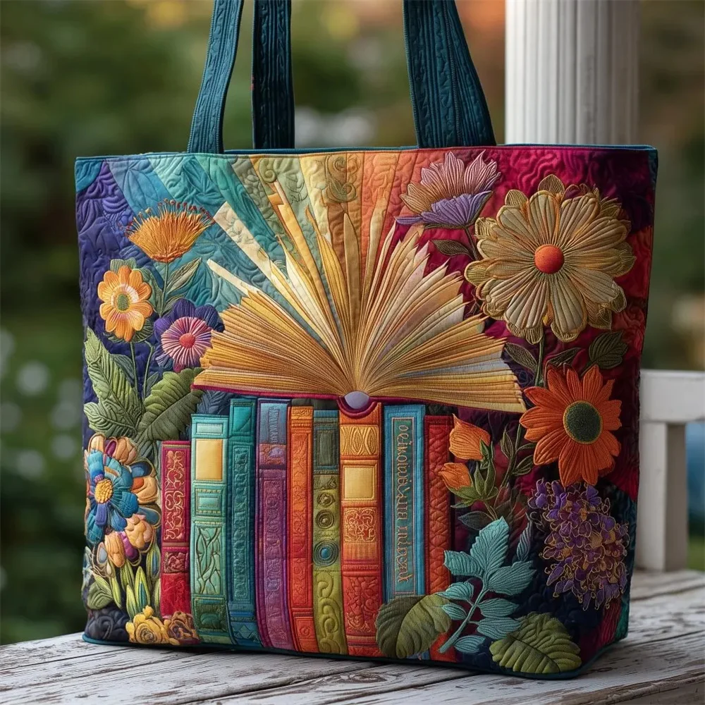 

Non Embroidered Quilting Craft Tote Bag Women's Shopping Lightweight Tote Bag Open Style Handbag Size 16.93"*3.94"*15.75"