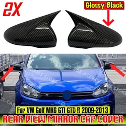 2x Carbon Look Side Wing Mirror Cover For VW For Volkswagen Golf 6 MK6  GTI GTD 2009-2013 Side Rear View Mirror Cap Cover