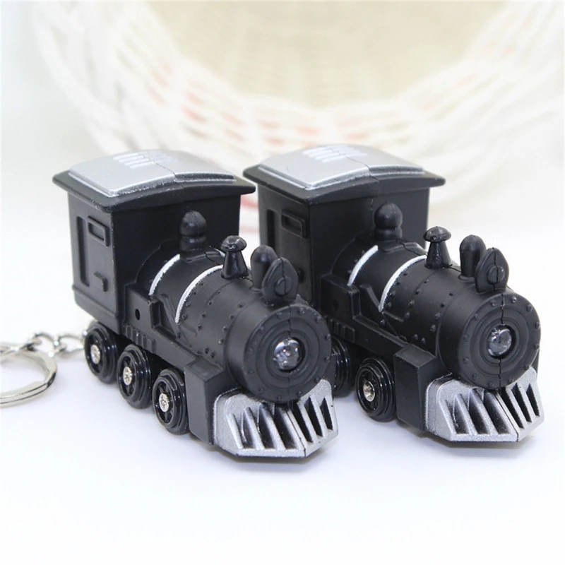 Train Keychain with Sound LED Light Keyholders Decorative Keyrings Train Pendant Keychain Hanging Ornament for Backback K1KF