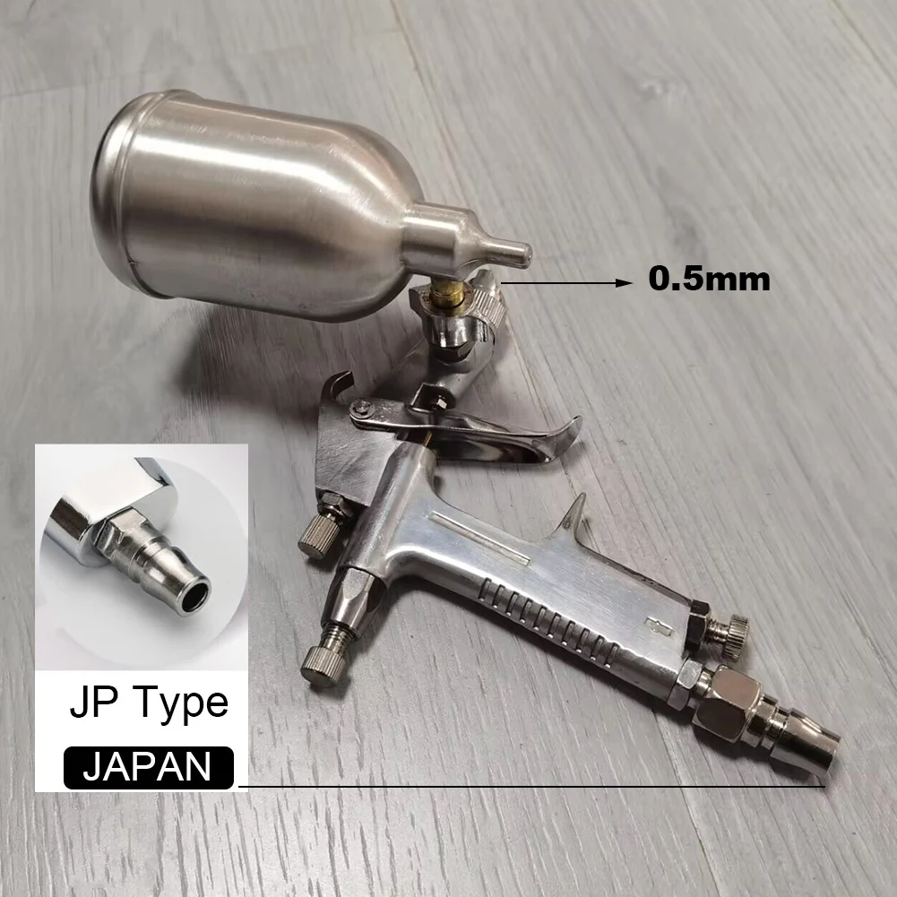 HVLP 자동차 스프레이 건, 600CC 컵, 1.4, 1.7, 2.0mm, 2.5mm 중력 에어 브러시 노즐 바늘, 도장용 자동차 가구 벽 바디 수리 도구