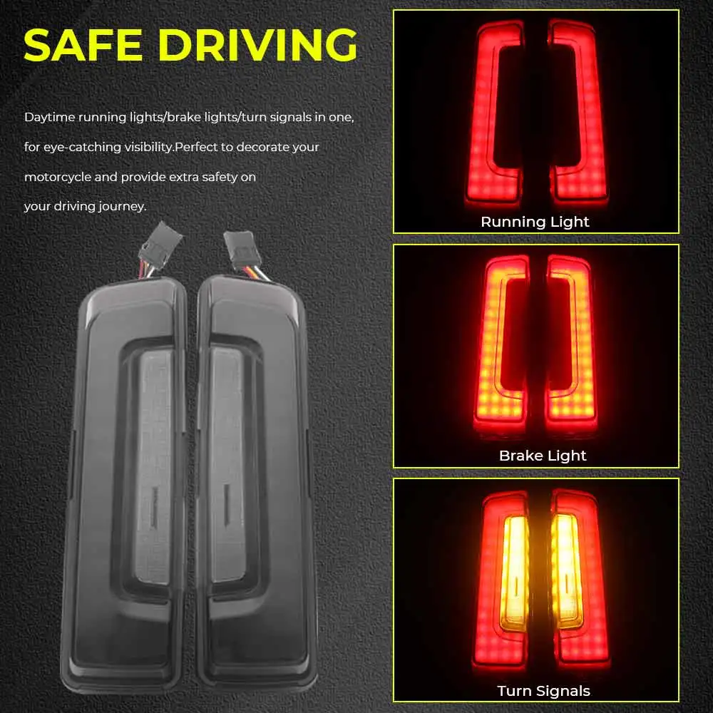Motorcycle LED Saddlebag Tail Lights For Harley Touring Road Glide FLTRXSE Street Glide FLHX FLHXSE FLHXU 2023-2026
