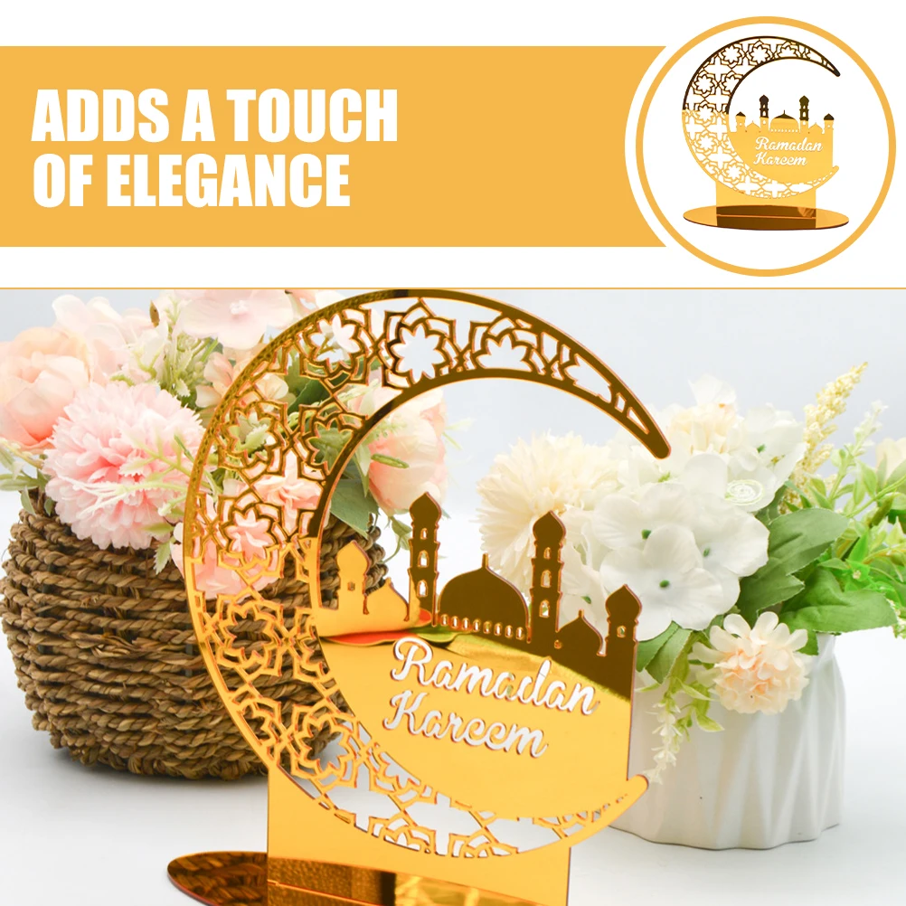 

Acrylic Ornaments 2mm Double Sided Gold Eid Mubarak Table Decor Festive Centerpiece Ramadan Signs Craft Ethnic Art