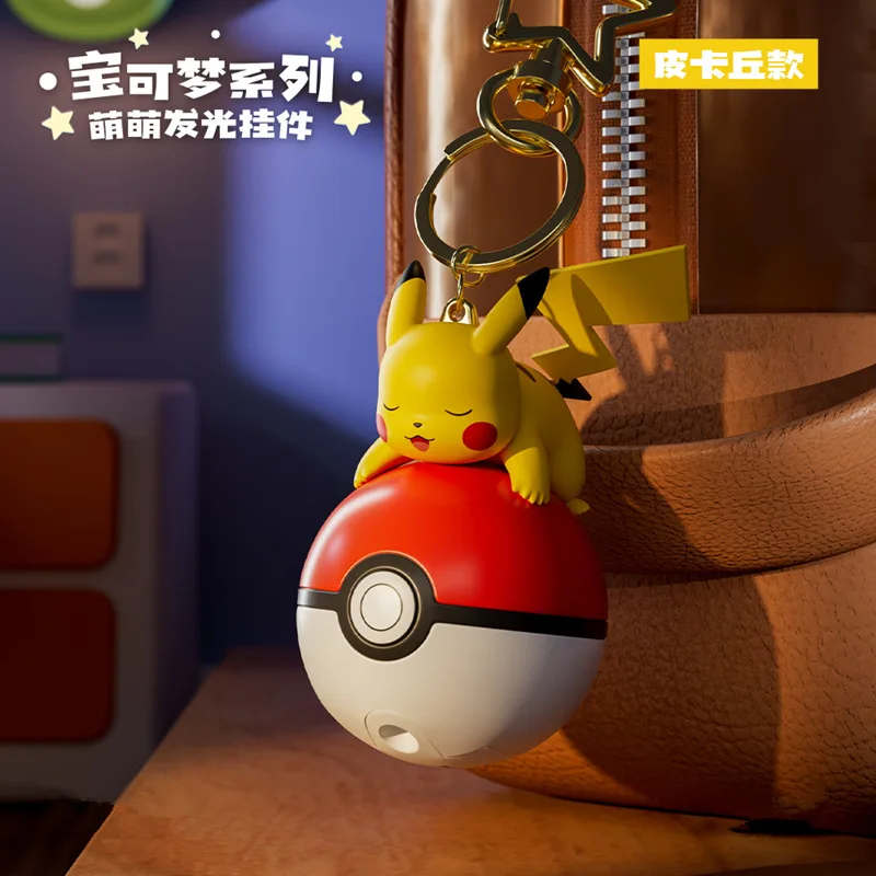 Genuíno pokemon pikachu chaveiro psyduck piplup bulbasaur anime figuras de ação brinquedo chaveiro fragrância pingente presentes de natal