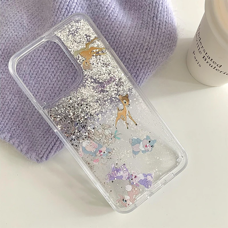 Luxury Glitter Quicksand Cute Zoon Quakeproof Cover Case For iPhone 16 ProMax 15 Plus 14 Pro 13 12 Pro Max Transparent Case