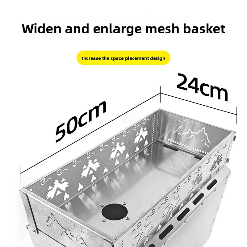 

STLF2024 Stainless Steel Portable Firewood Stove Foldable Outdoor Tent Heating Stove for Wholesale Picnic Camping Hiki