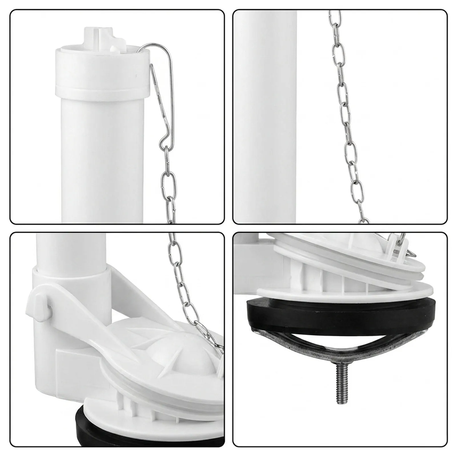 Customize the Water Flow with Adjustable Toilet Tank Chain Drainage Flush Valves Seal Water Stop Valve Flap Cover