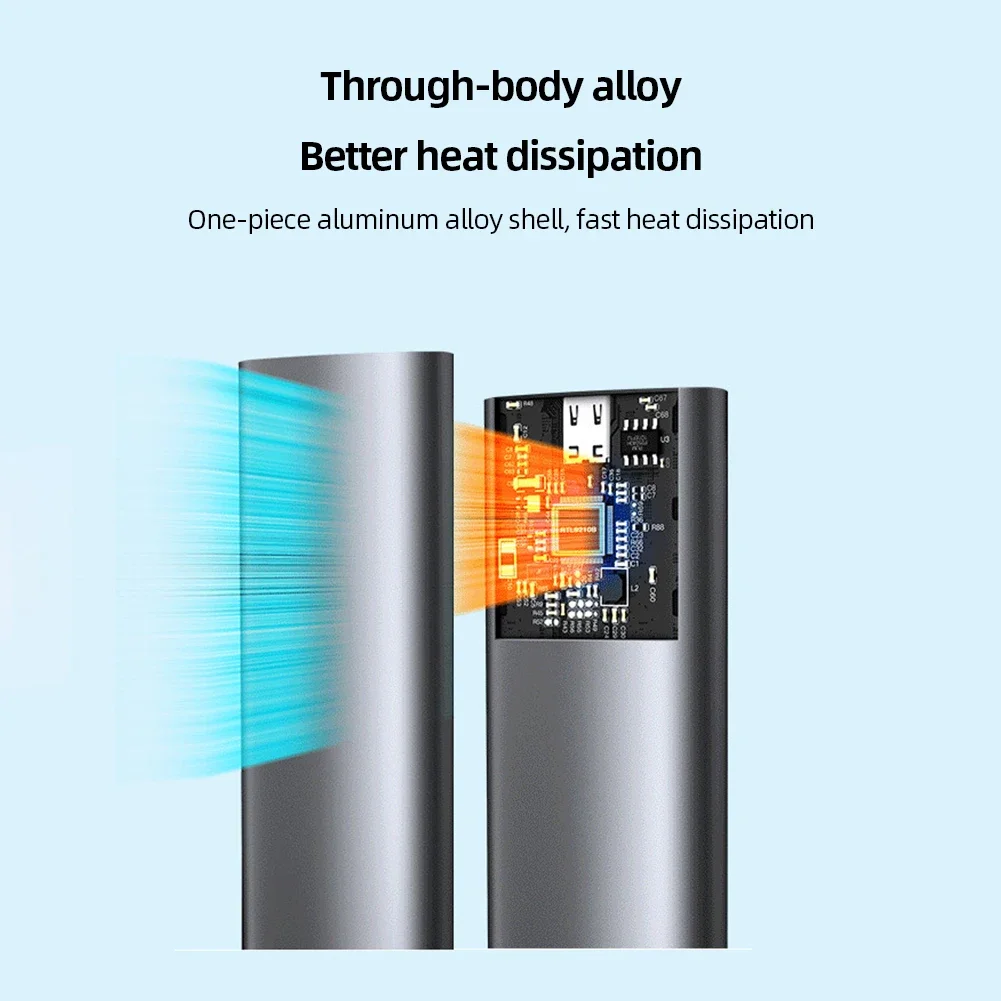 M.2 SSD Enclosure Case NVMe/NGFF Solid State Drive Adapter Enclosure Type-C 3.1 5/10Gpbs for 2230/2242/2260/2280 SSD