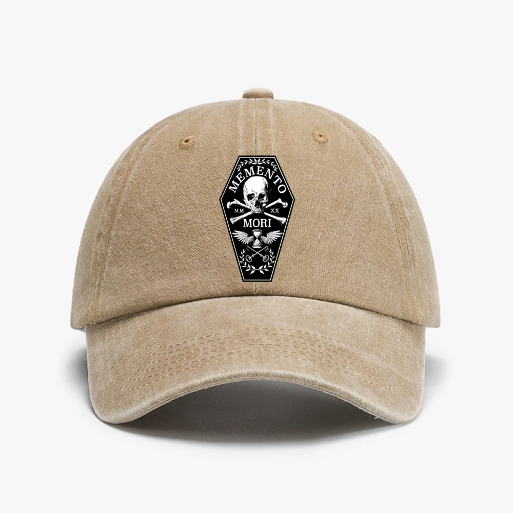 Memento Mori Retro Washed Baseball Cap Simple Style Suitable for Men and Women hat Distressed Distressed hats