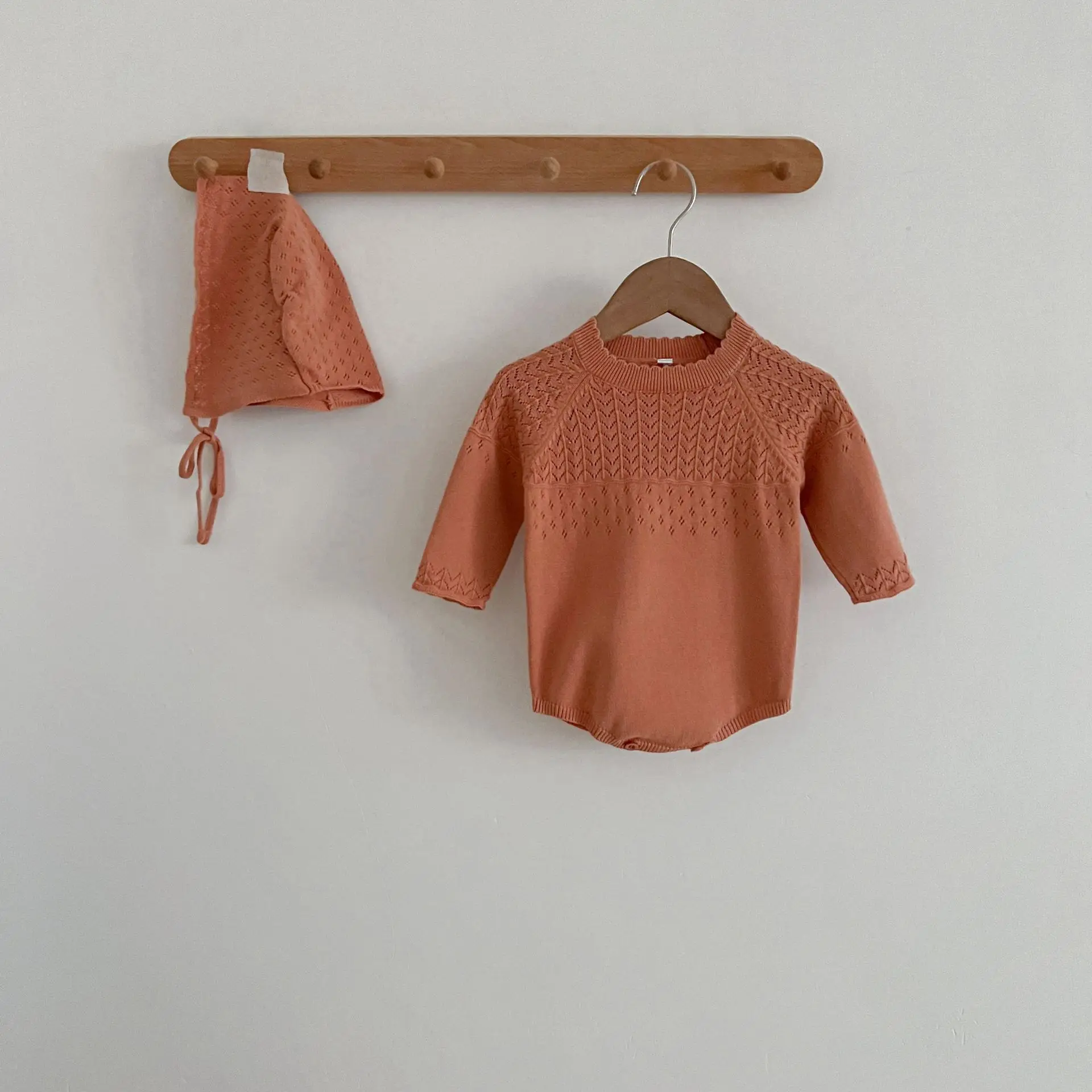 0-2Y Stricken Neugeborenen Overall Baby Mädchen Junge Frühling Herbst Kleidung Nette Langarm Pullover Romper + Hut Casual Neue geboren Outfits – Detail 10