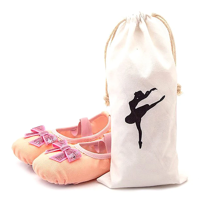 Bolsa de almacenamiento de zapatos de Ballet para niños, gran capacidad, doble cordón, suministros de baile, paquete de almacenamiento de objetos portátil