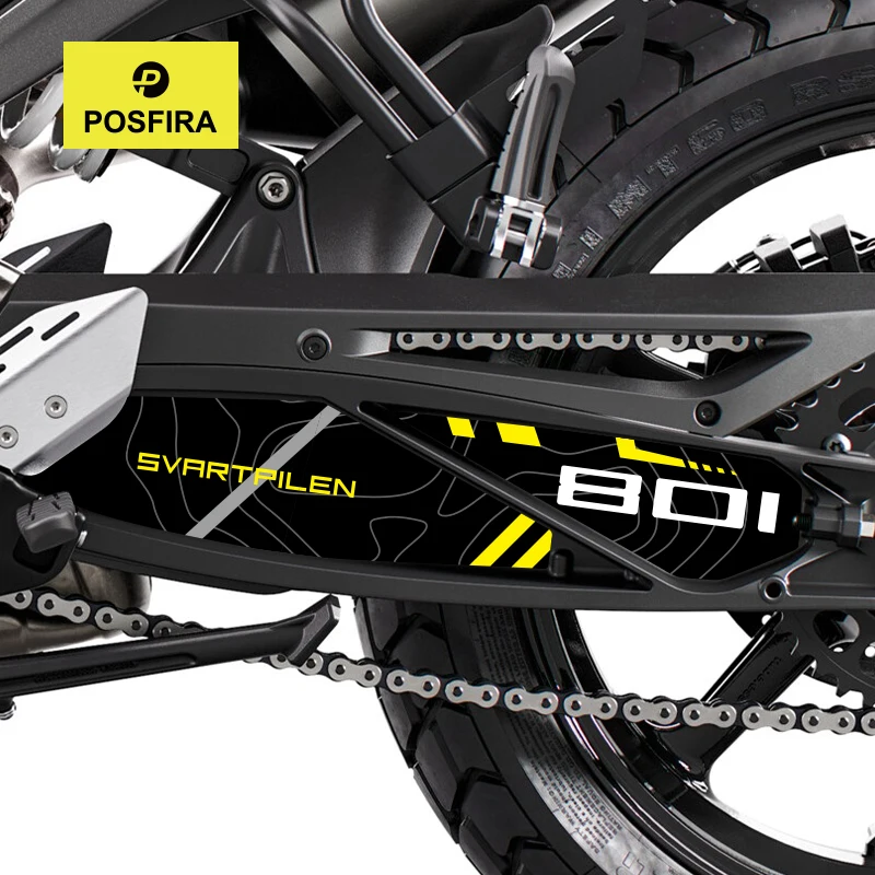 POSFIRA Motorcycle Swingarm Stickers Vinyl Decals for Husqvarna Svartpilen 801 2024 2025 Svartpilen801 Swing Arm Accessories