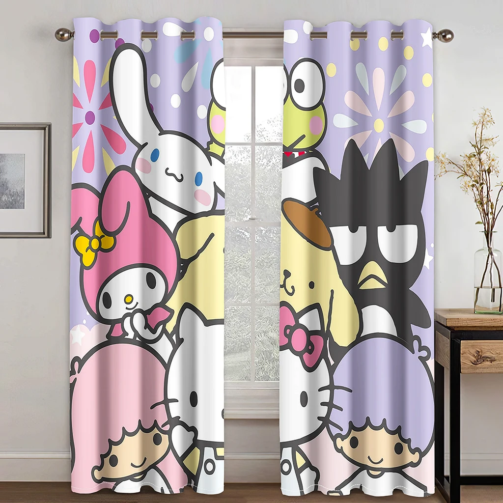 

Children's Like 3D Cartoon Anime Sunshade Curtains 2 Panel Boys Girl Living Room Bedroom Home Decor Curtains