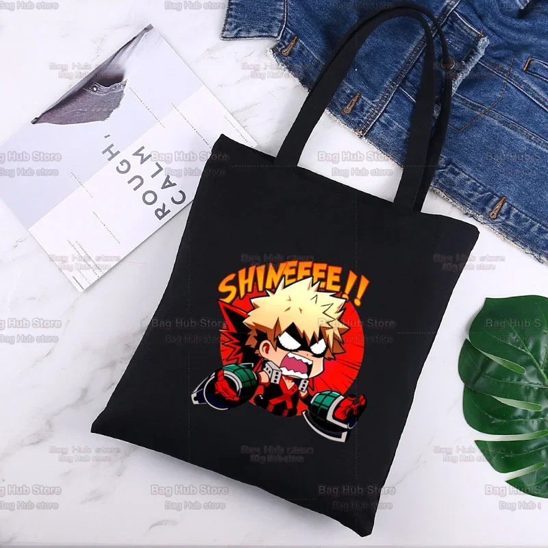 My Hero Academia Katsuki Bakugo Kawaii 90s Printing Canvas Bag Shopper Bag Harajuku Style Women Bags Shoulder Bag Handbag