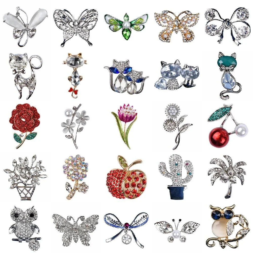 

Bling Crystal Diamond Flower Butterfly Shoes Decoration Shinny Rose Cherry Shoe Charms Gold Cat Owl Clogs Sandals Accessories