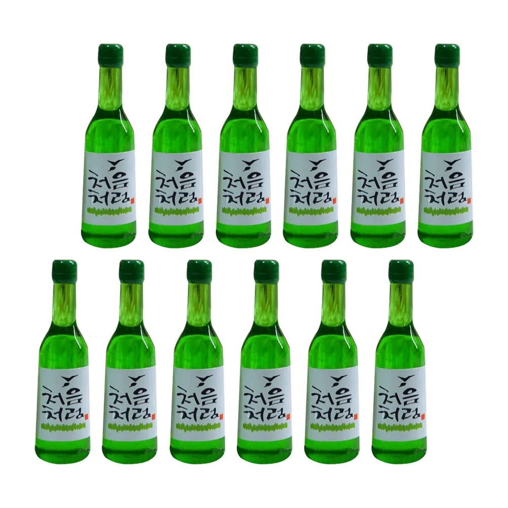 

12pcs Simulation Korean-Style Rice Wine Bottle Resin Mini Bottles Decor For Diy Mini House Scene Layout Prop Miniature Wine