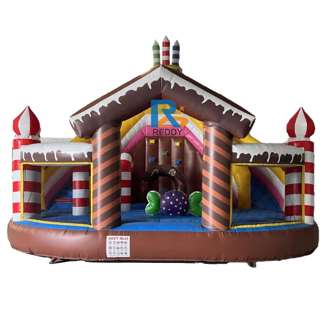 

Надувной шезлонг на теме конфет, сладкий прыгающий домик с горкой и игрушечными шариками для детей