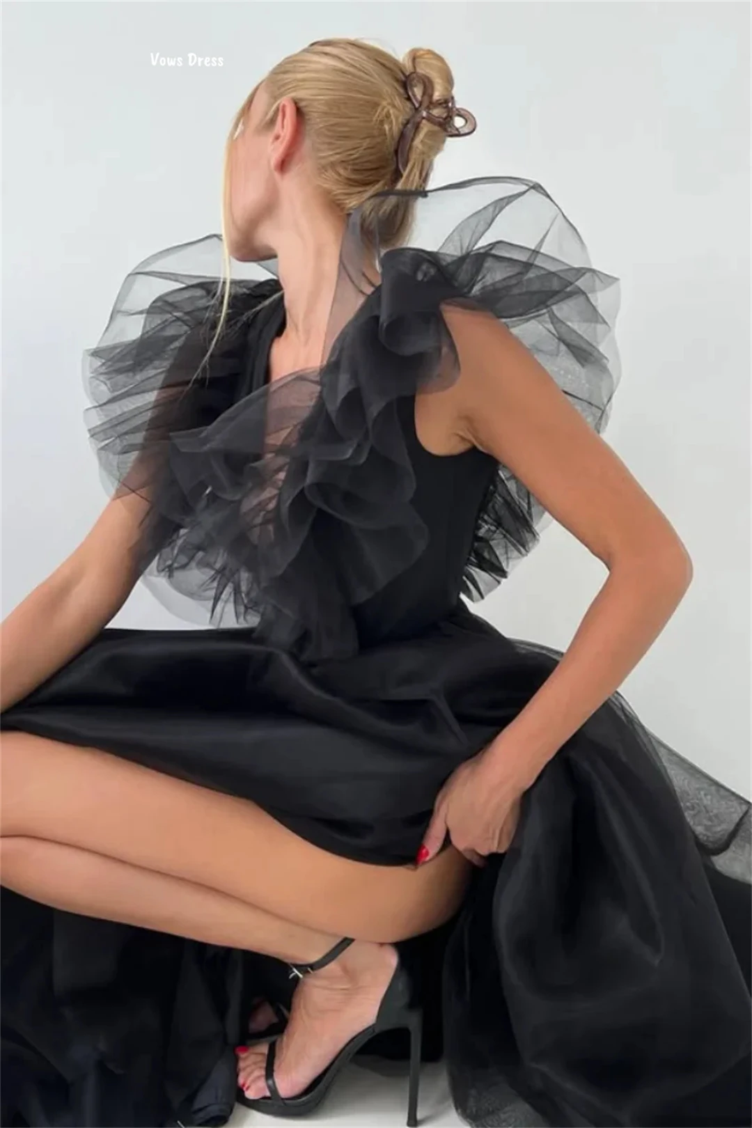 

Vows Custom Made Dresses V-neck Gala Dress Line A Women's Prom Dress Luxury Dresses for Party Black Ball Gowns Elegant Gown 2025