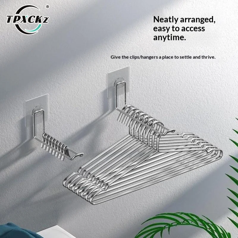 SL Versatile Wall Mounted Foldable Clothes Hanger Rack Windproof Antislip Space Saving Organizer