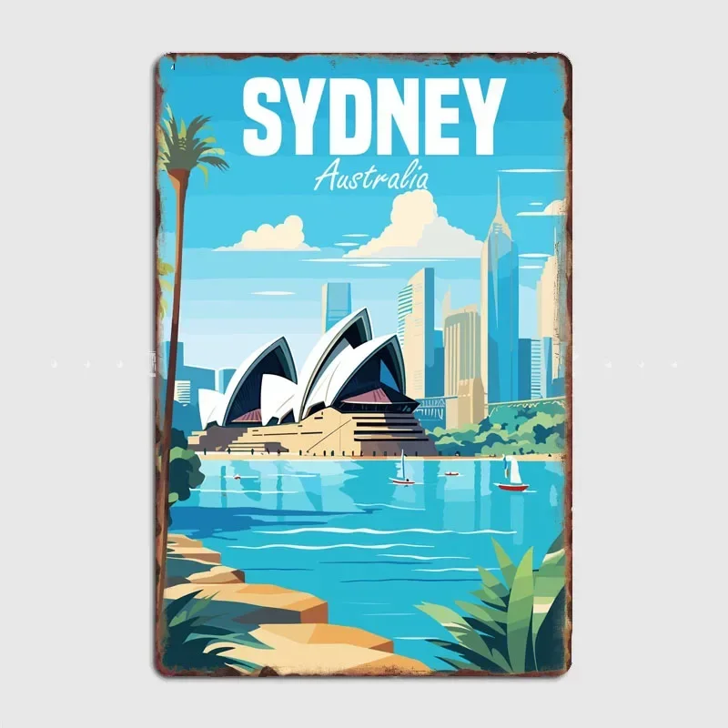 

Sydney Australia Travel Scenic Spot Poster Metal Plaque Tin Sign Home Decor Room Decoration Kitchen Wall Decor