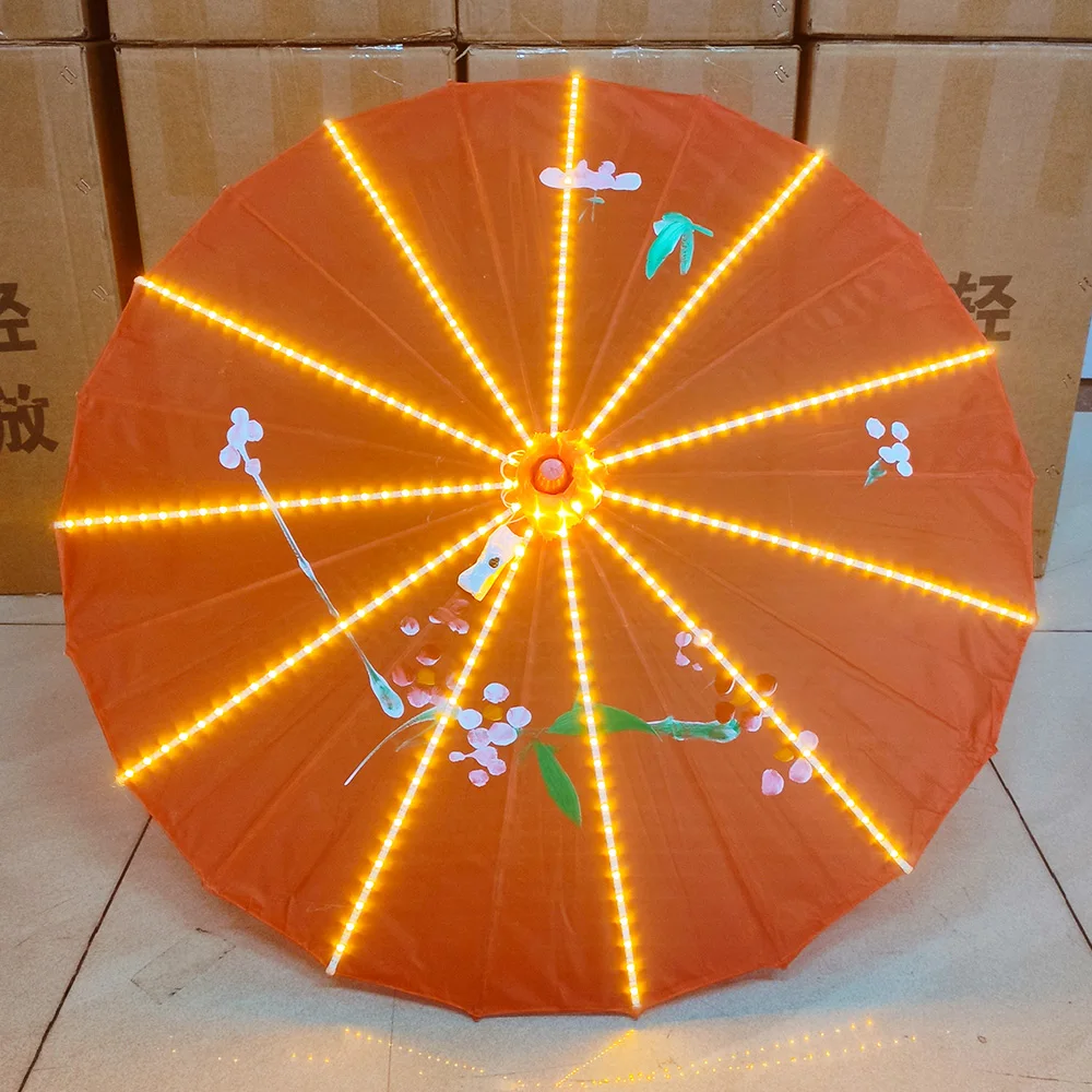 

Светодиодный светоизлучающий зонт, зонтик в китайском стиле, зонтик для бара, новогодней вечеринки, зонтик для выступлений на сцене