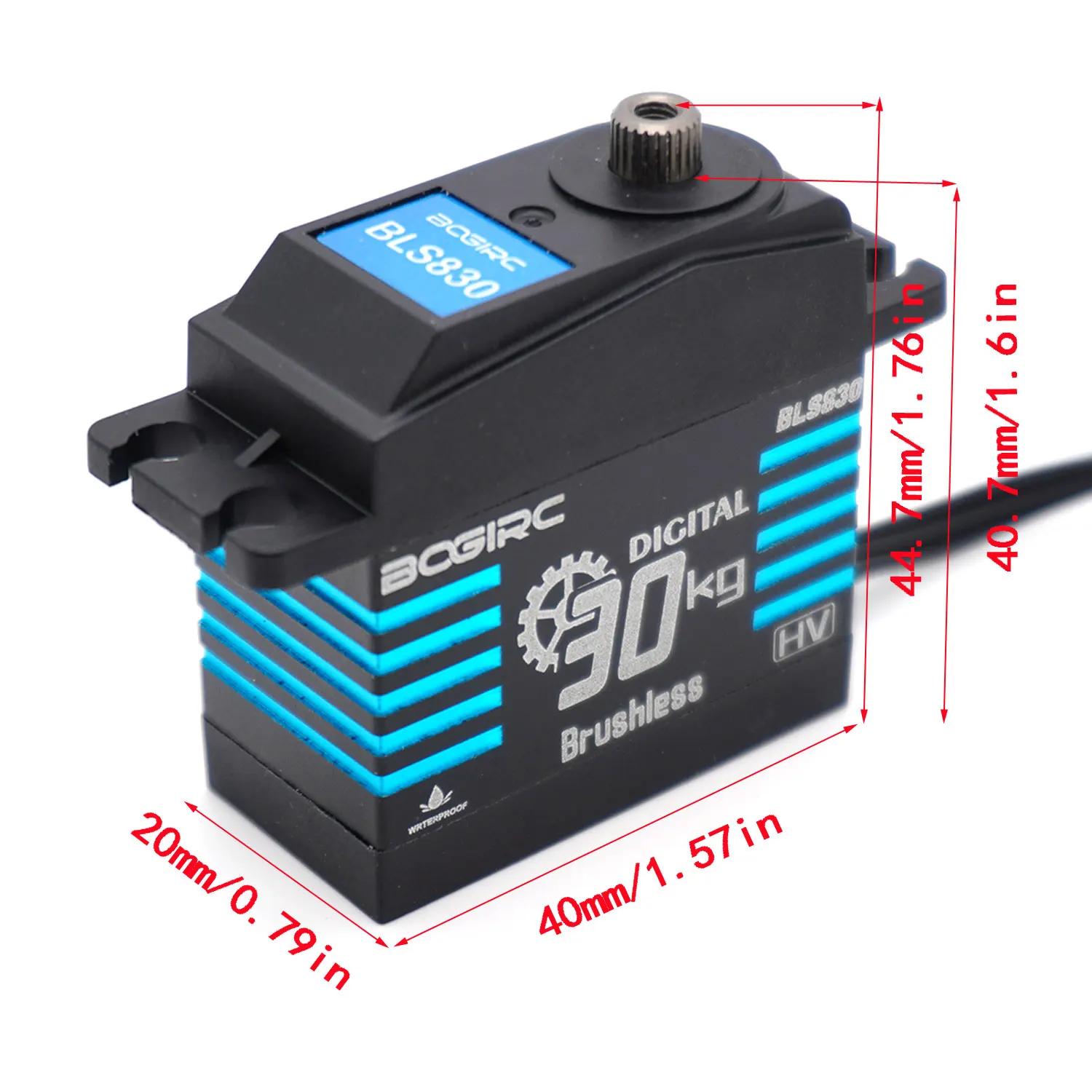 BOGIRC Alto Torque 180 ° /360 °   Servo sin escobillas Servo de engranaje de metal digital impermeable para barco de coche trepador de control remoto 1/8 1/10