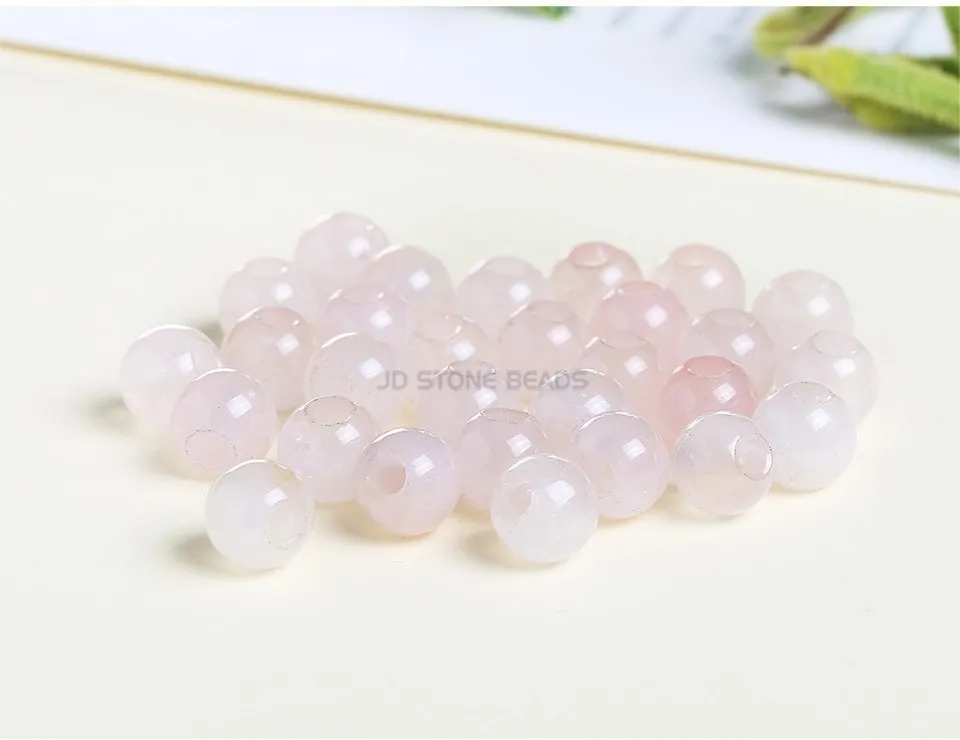 50 teile/los Natürliche Stein Big Loch Perlen Hohe Qualität Amethyst Achat Jade Runde Perle Für Für Schmuck Machen Diy Armband zubehör – Detail 4