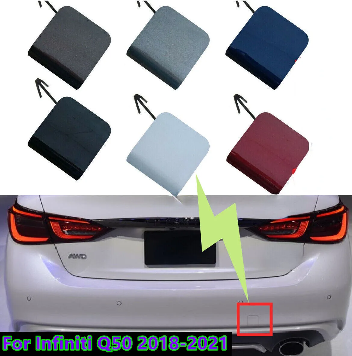 

Задняя крышка с крючком для буксировки заднего бампера, замена крышки для Infiniti Q50 2018-2021 гг.