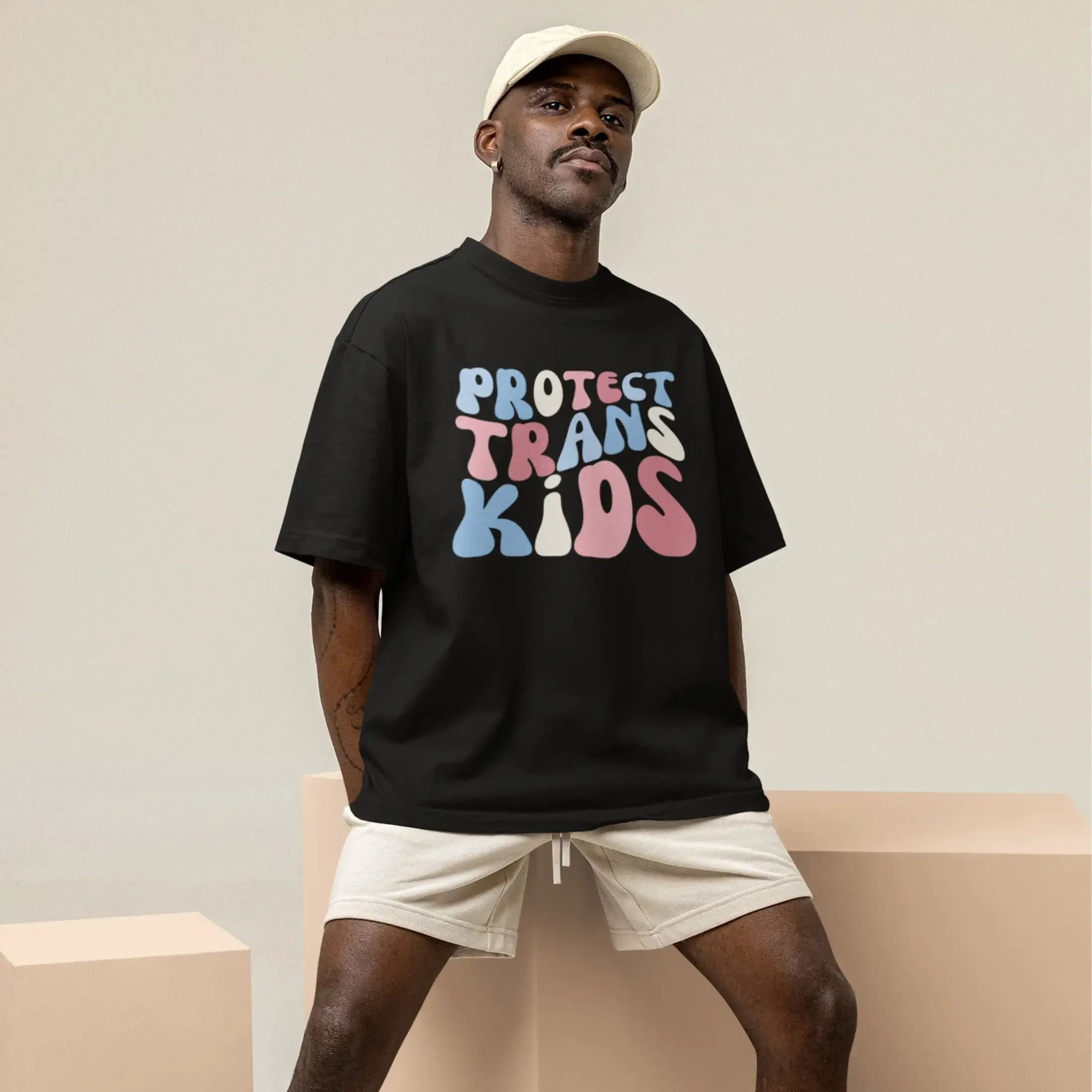 PROTECT TRANS KIDS T Shirt Bubble Letters Rights Queer Lgbtq Ally
