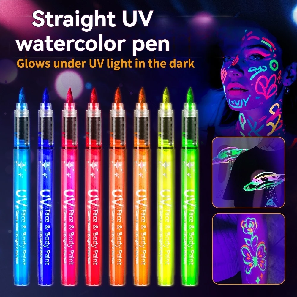 18 colors Colorful Luminous Pen Human Face Paint Pen Student Children Washable Painting Fluorescent Marker Glow-in-the-dark Pen