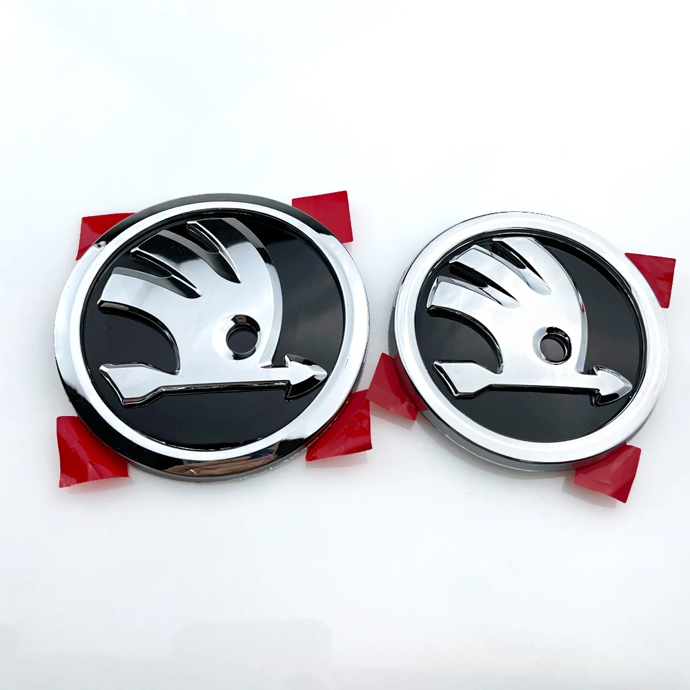 10Pcs 80mm 90mm Emblem For Skoda Fabia 1 Octavia a7 RS Superb Rapid Yeti Karoq Vision Car Head Front Rear Boot Tailgate Sticker