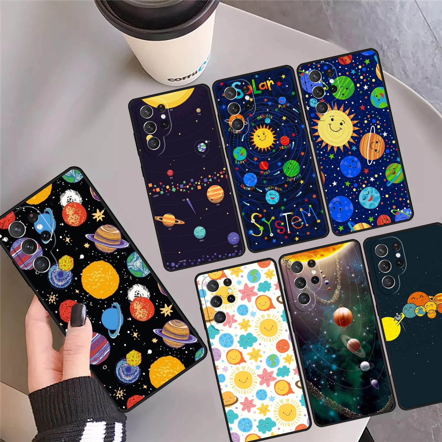 Solar System Planet Constellations Phone Case Cover For Samsung Galaxy S24 Ultra 23 S22 Plus S21 FE S20 S8 S9 S10 Note 10 Pro 20