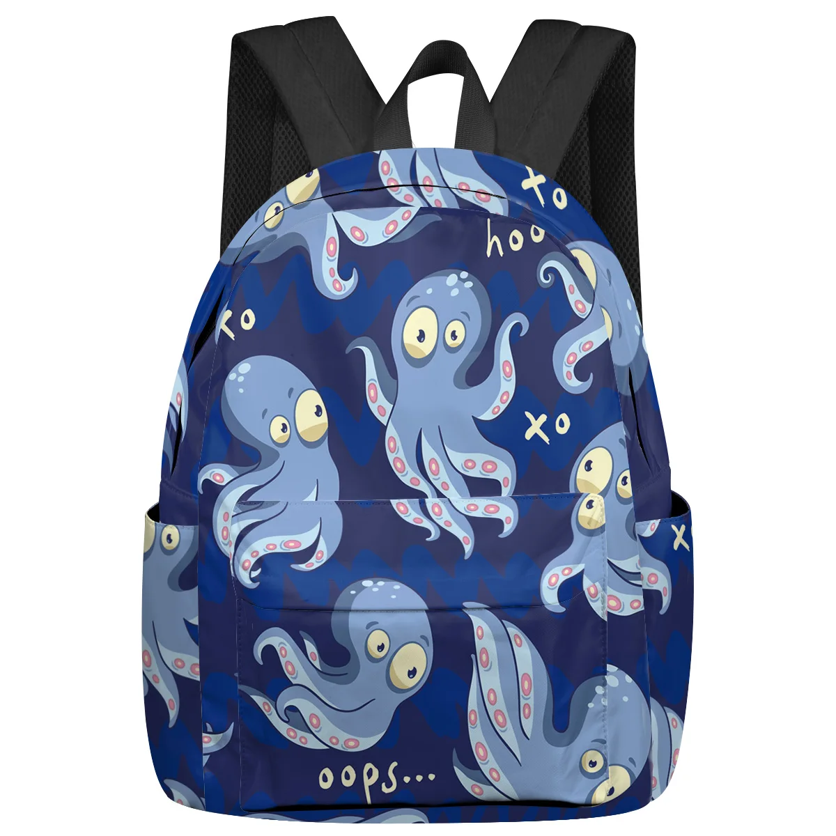 Mochila de grande capacidade masculina, sacos portáteis, monstro polvo, desenho animado, tentáculo, colegial, adolescente, faculdade, menina, estudante