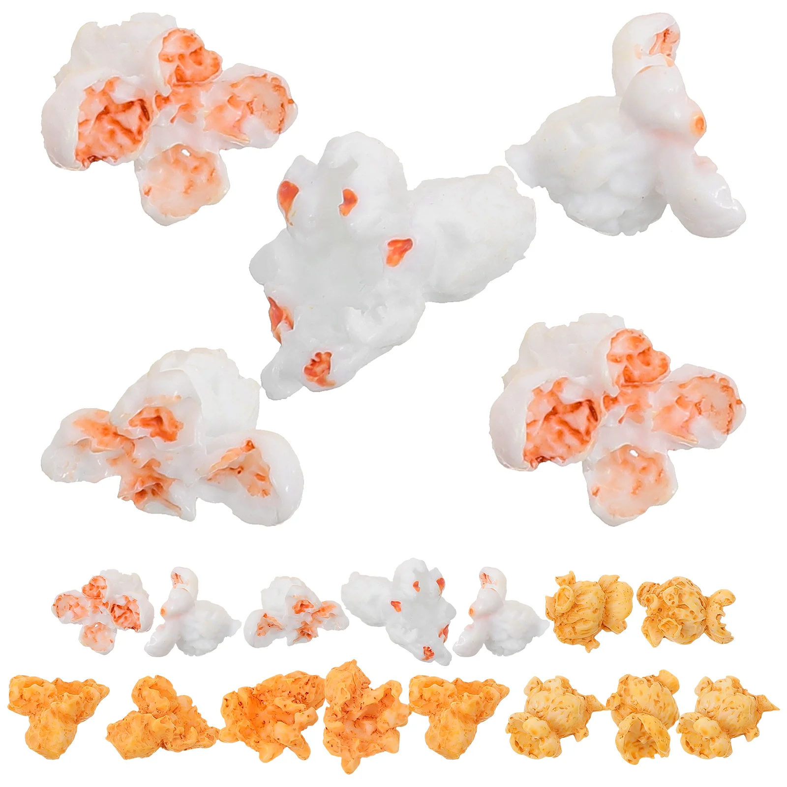 

20pcs Artificial Popcorn Micro Landscape Ornament Home Decor DIY Earring Accessory (Mixed Color) resin popcorn